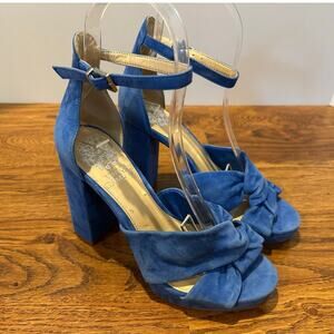 Vince Camuto Corlesta Suede Platform Sandals – Blue | Women’s Size 6 Bold Style